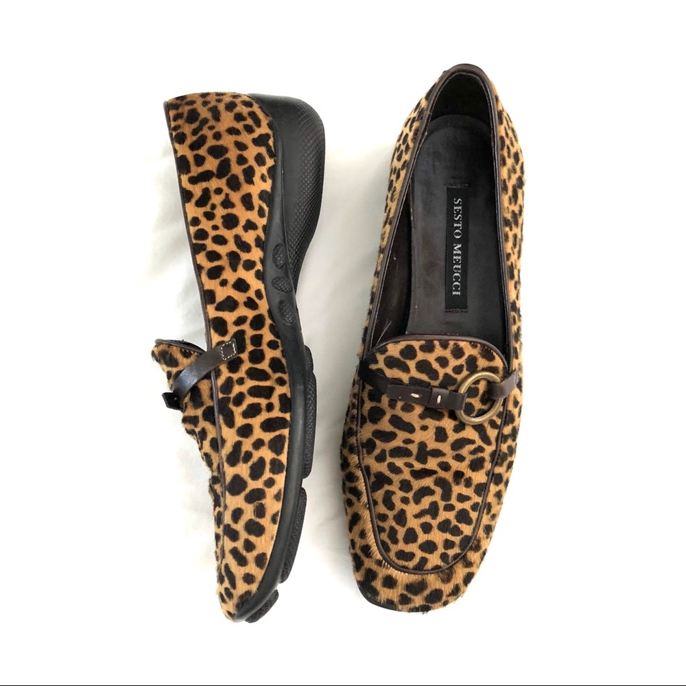 Sesto Meucci leopard print loafers